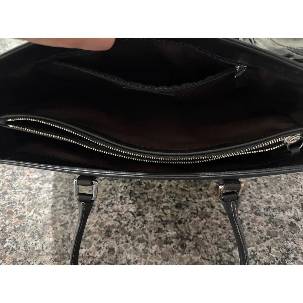 Vintage Coach Black Leather Bon Bus Satchel (Style 9426)